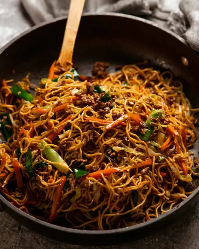 Beef chow mein – great mince/ground beef recipe!