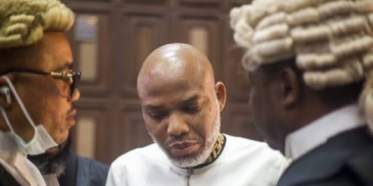 “Court Denies Nnamdi Kanu’s Bail Request and Removal from DSS Custody”