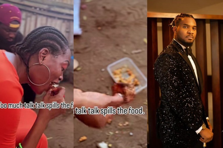 “GOD OWNS THE GROUND” – KIEKIE RESPONDS TO KUNLE REMI AS HE REBUKES HER FOR PICKING UP FOOD FROM THE GROUND (VIDEO)