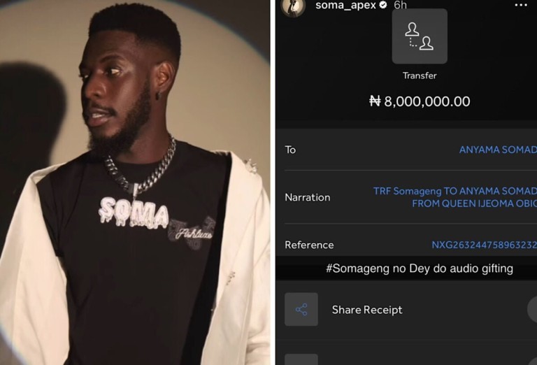 No audio money here” – Soma appreciates his fans after receiving a huge credit alert