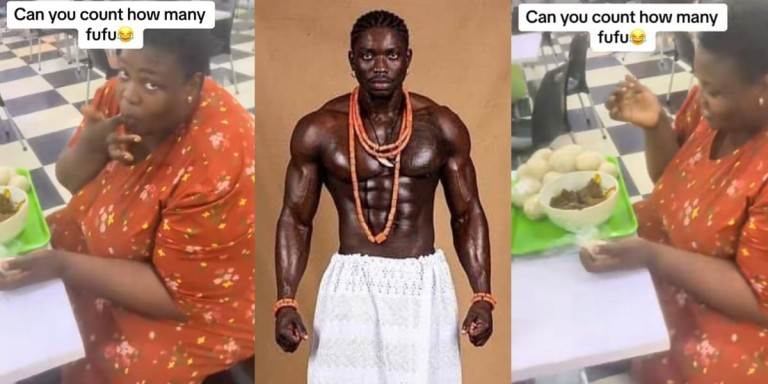 Nigerian woman vows to accept VeryDarkMan’s marriage proposal after eating bowl of soup, 15 wraps of fufu