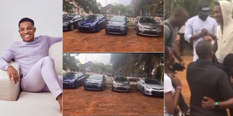 Pastor Jerry Eze gifts his loyal choir members 6 brand new cars