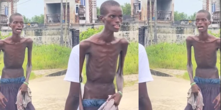 “Me sef dey fear am” – Video of a skinny man terrorizing the street with his boxing prowess goes viral online (Watch)