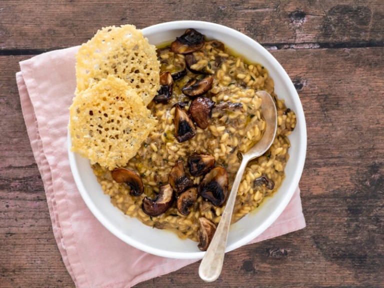 Mushroom Risotto with Parmesan Cheese