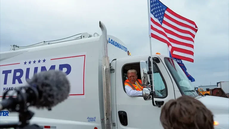 TRUMP PULLS ELECTION STUNT WITH GARBAGE TRUCK AS BIDEN’S REMARKS CAUSE HEADACHES FOR HARRIS