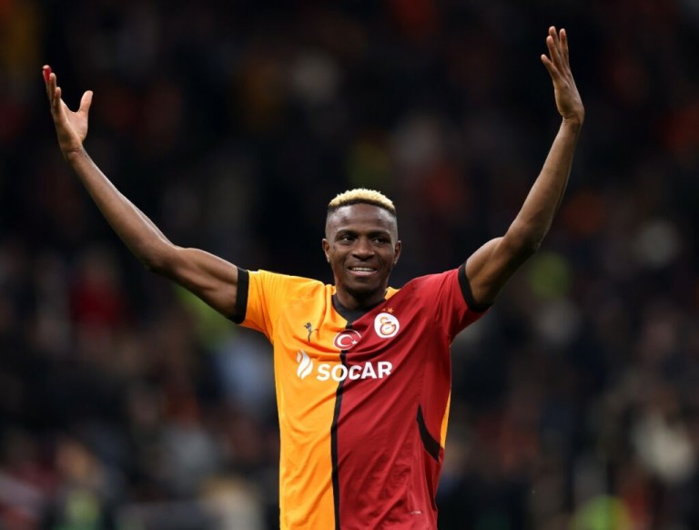 Turkey: Galatasaray captain celebrates Osimhen after win over Caykur Rizespor