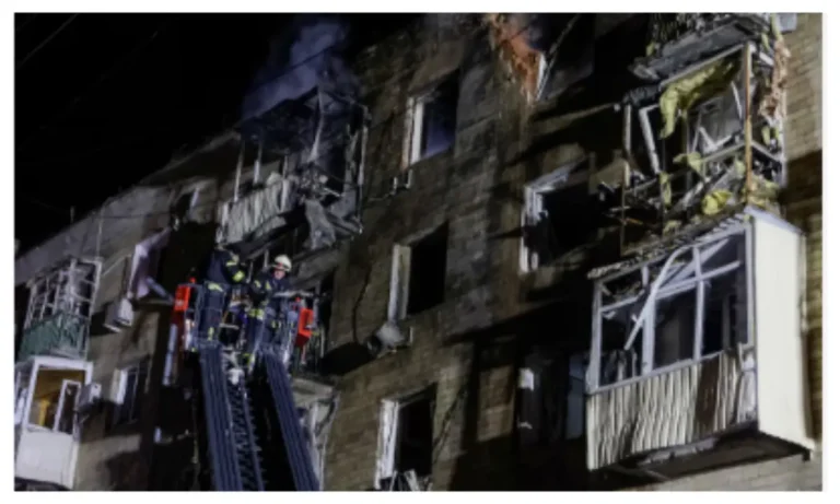 Russian drone hits apartment building in Ukraine, injures seven